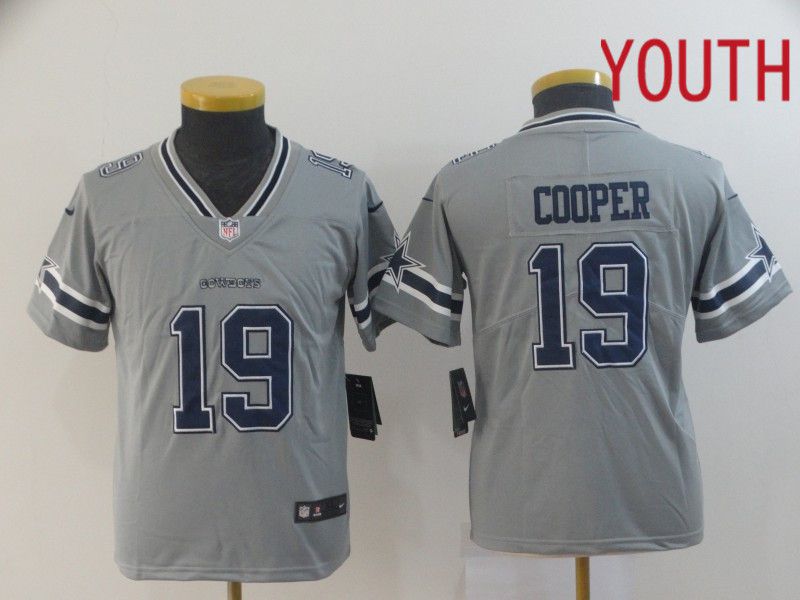 Youth Dallas cowboys #19 Cooper 2019 Vapor Untouchable Nike Gray Inverted Elite Playe NFL Jerseys->youth nfl jersey->Youth Jersey
